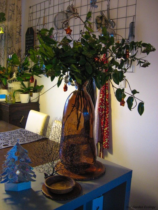 Kerst boeket takken tuin